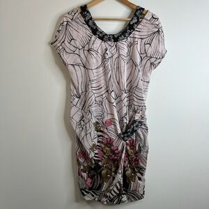 ANAC by Kimi Womens Pink Black Floral Sheer Dress Sz S Y2K Boho Fairy Romantic